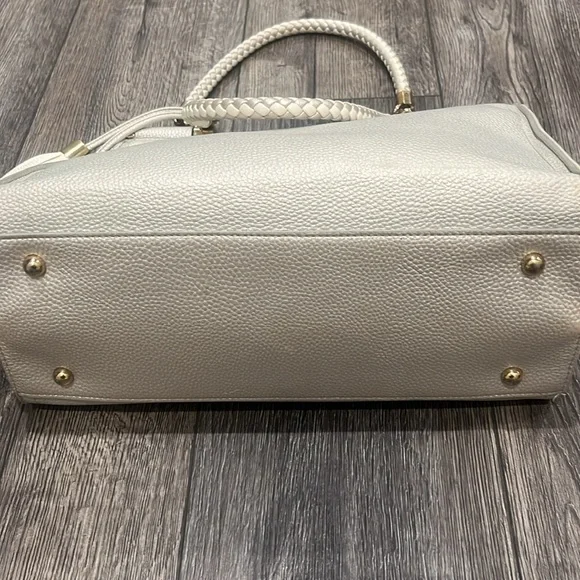 Bebe Natalie Satchel Purse silver and golds accents. - Picture 10 of 11